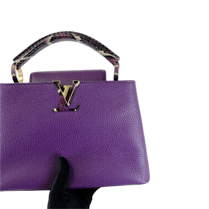 Louis-Vuitton BB Capucines Purple with Python Handle GHW
