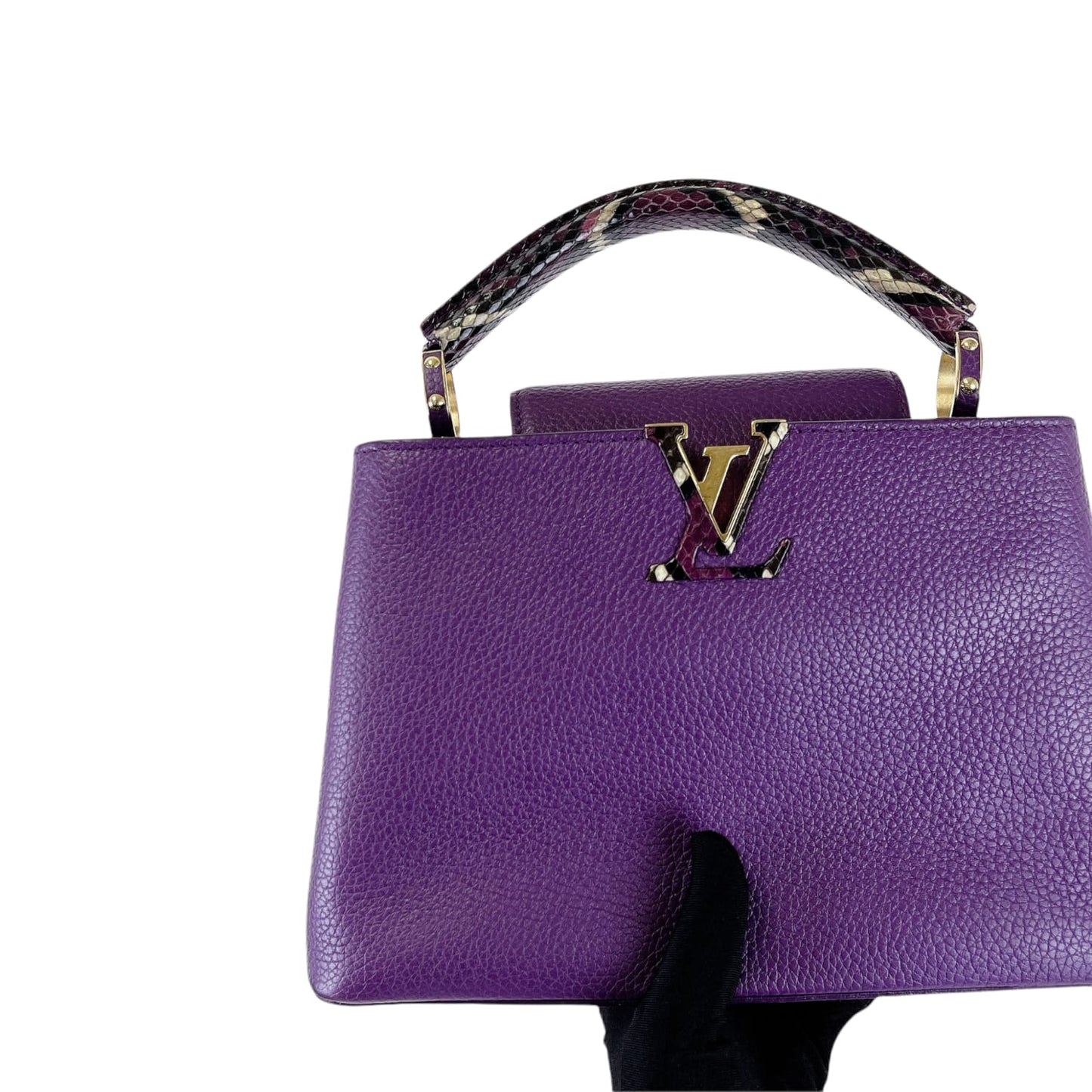 Louis-Vuitton BB Capucines Purple with Python Handle GHW