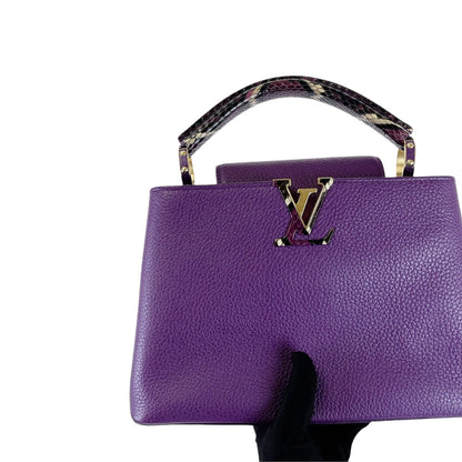 Louis-Vuitton BB Capucines Purple with Python Handle GHW
