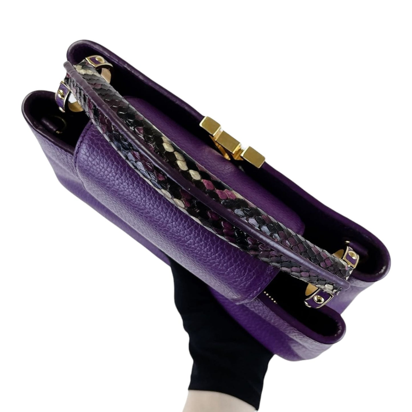 Louis-Vuitton BB Capucines Purple with Python Handle GHW