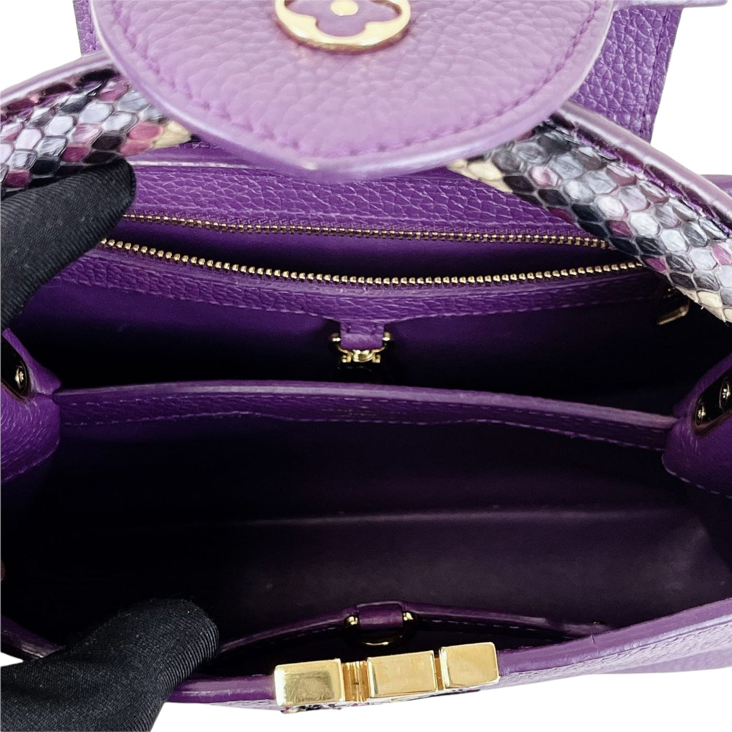 Louis-Vuitton BB Capucines Purple with Python Handle GHW