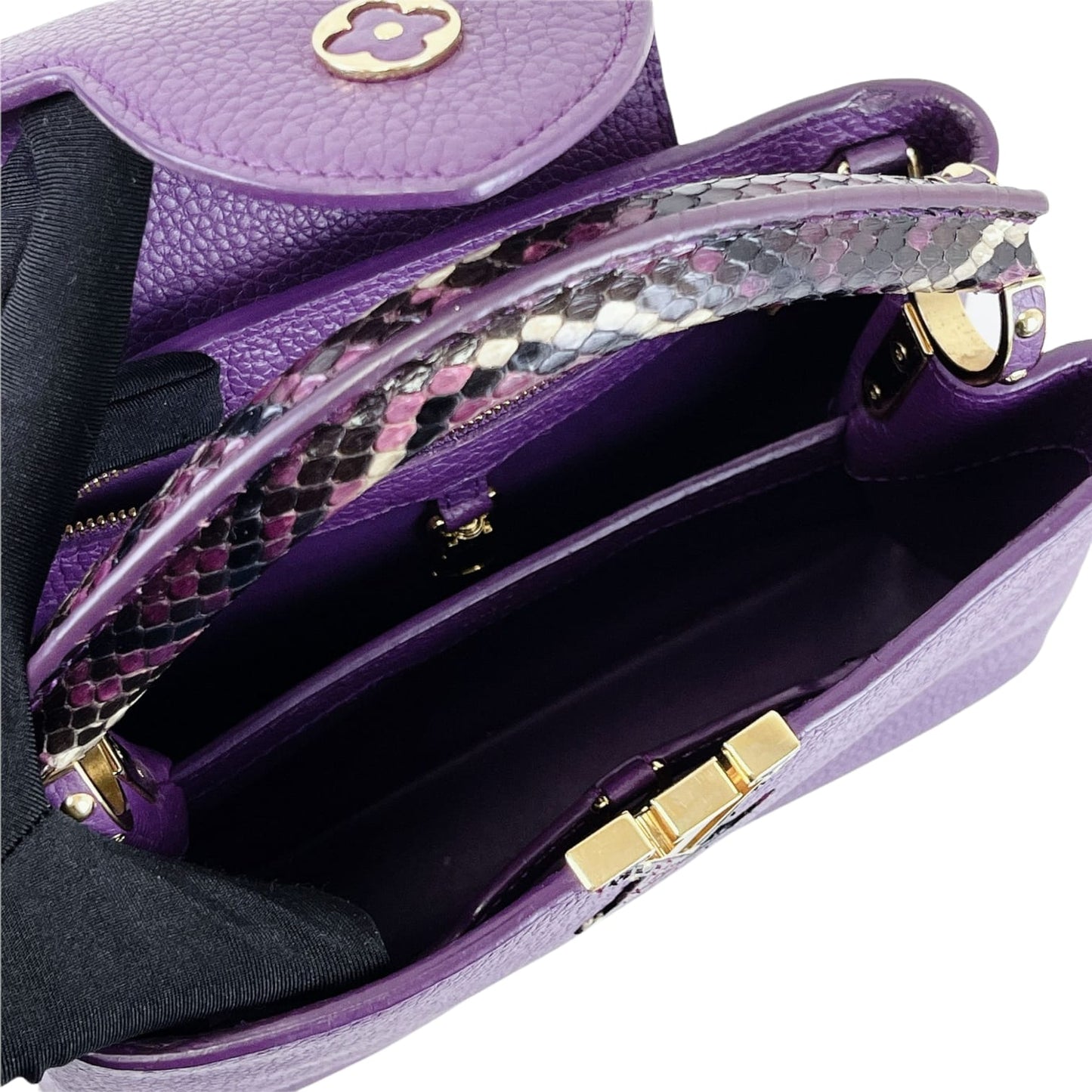 Louis-Vuitton BB Capucines Purple with Python Handle GHW