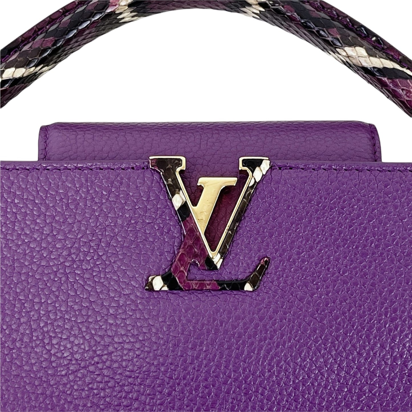 Louis-Vuitton BB Capucines Purple with Python Handle GHW