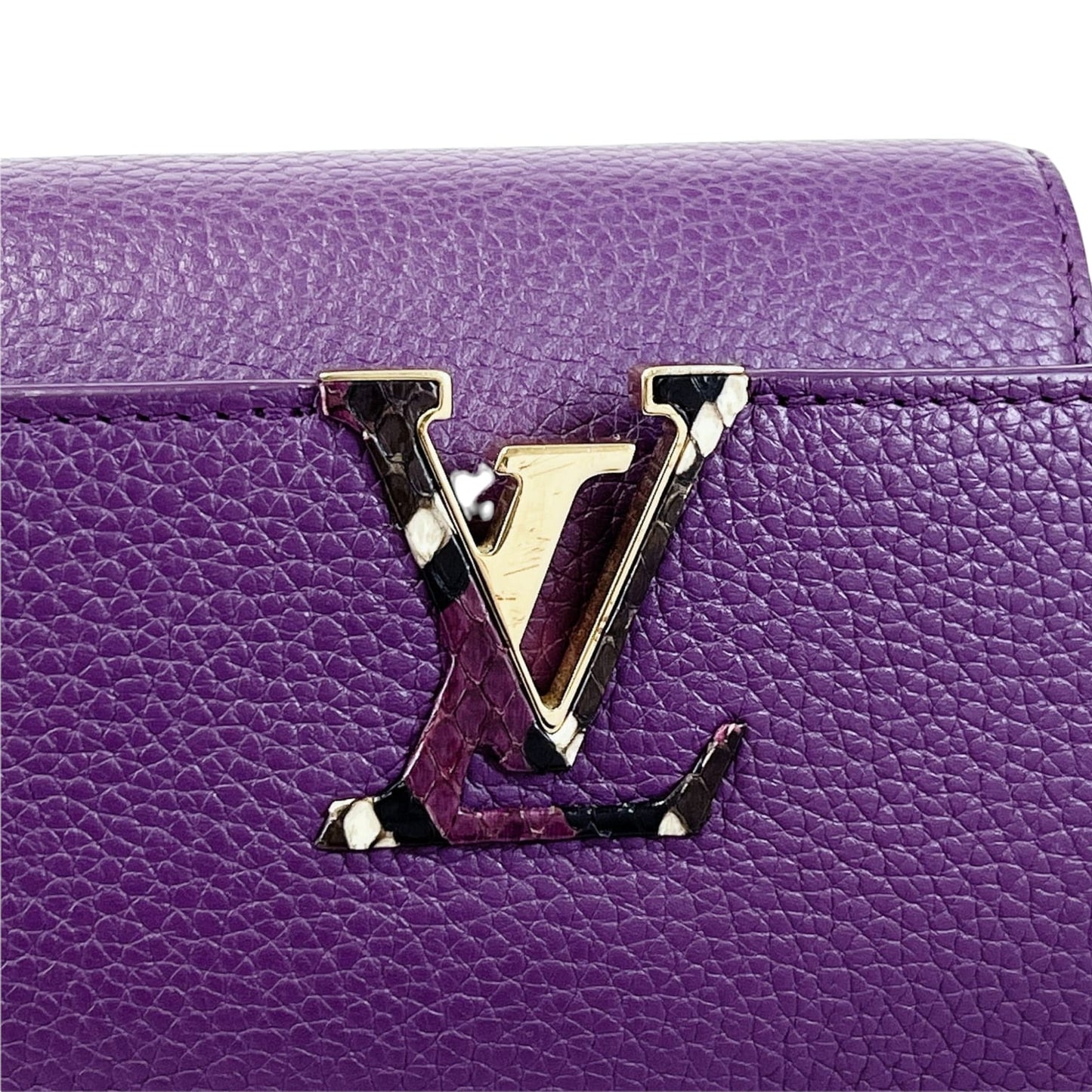 Louis-Vuitton BB Capucines Purple with Python Handle GHW
