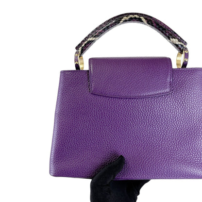 Louis-Vuitton BB Capucines Purple with Python Handle GHW