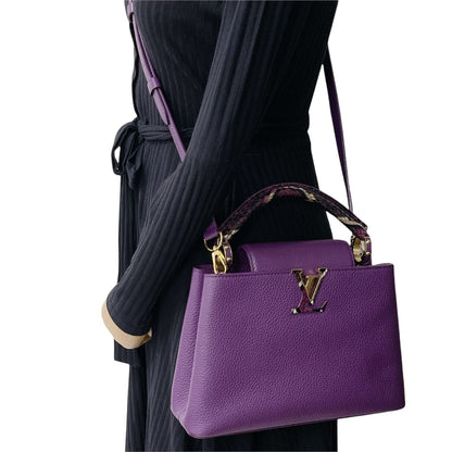 Louis-Vuitton BB Capucines Purple with Python Handle GHW