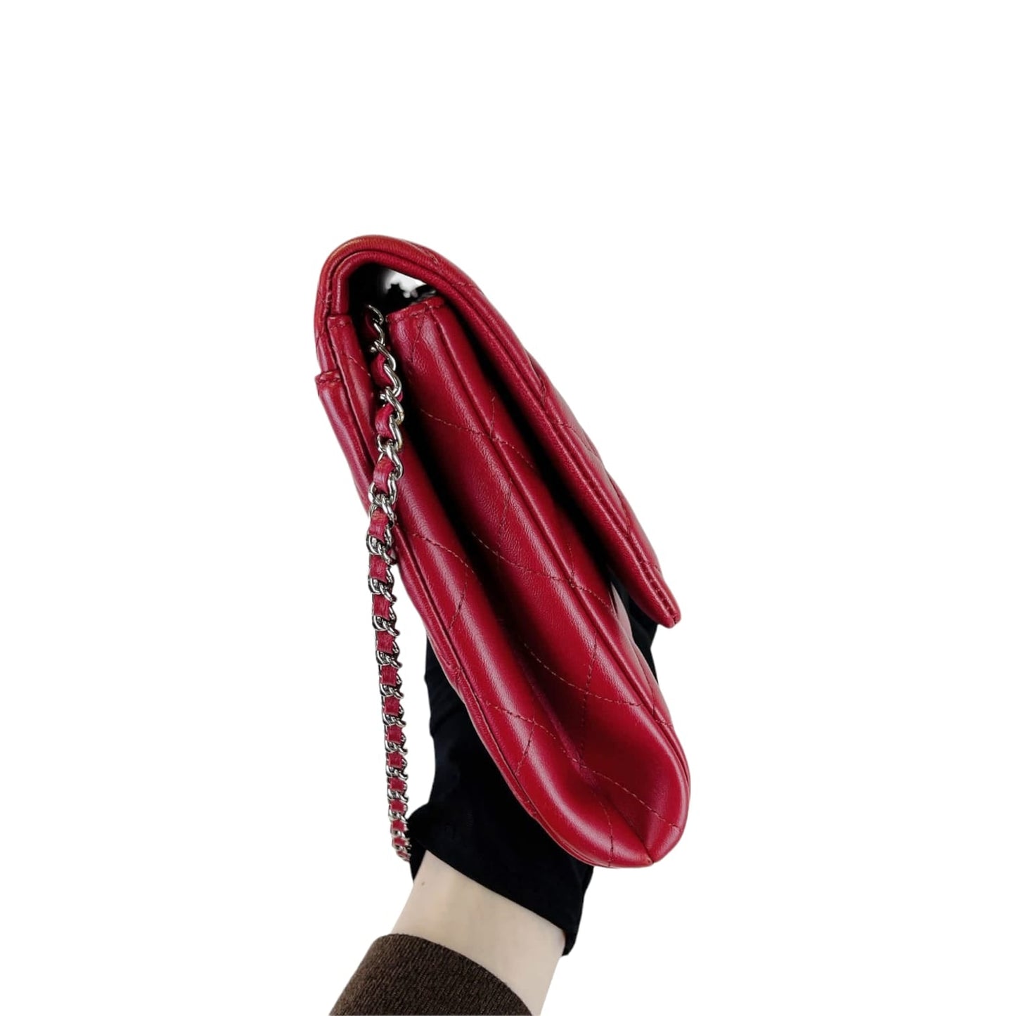 Timeless Clutch in Lambskin Leather Red SHW