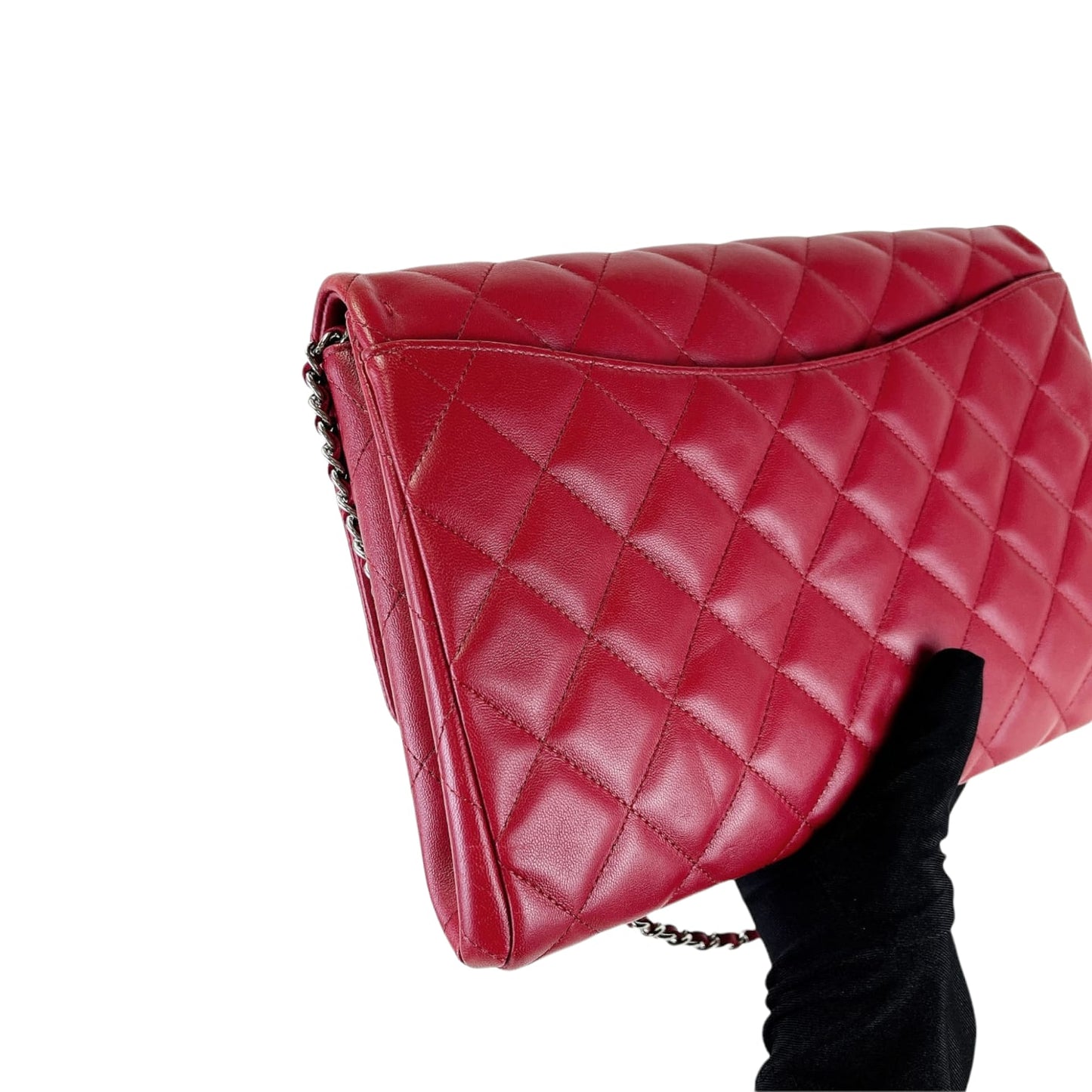Timeless Clutch in Lambskin Leather Red SHW