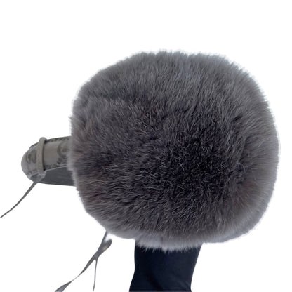 Gucci Monogram Fur Unisex Ear Muffs Grey