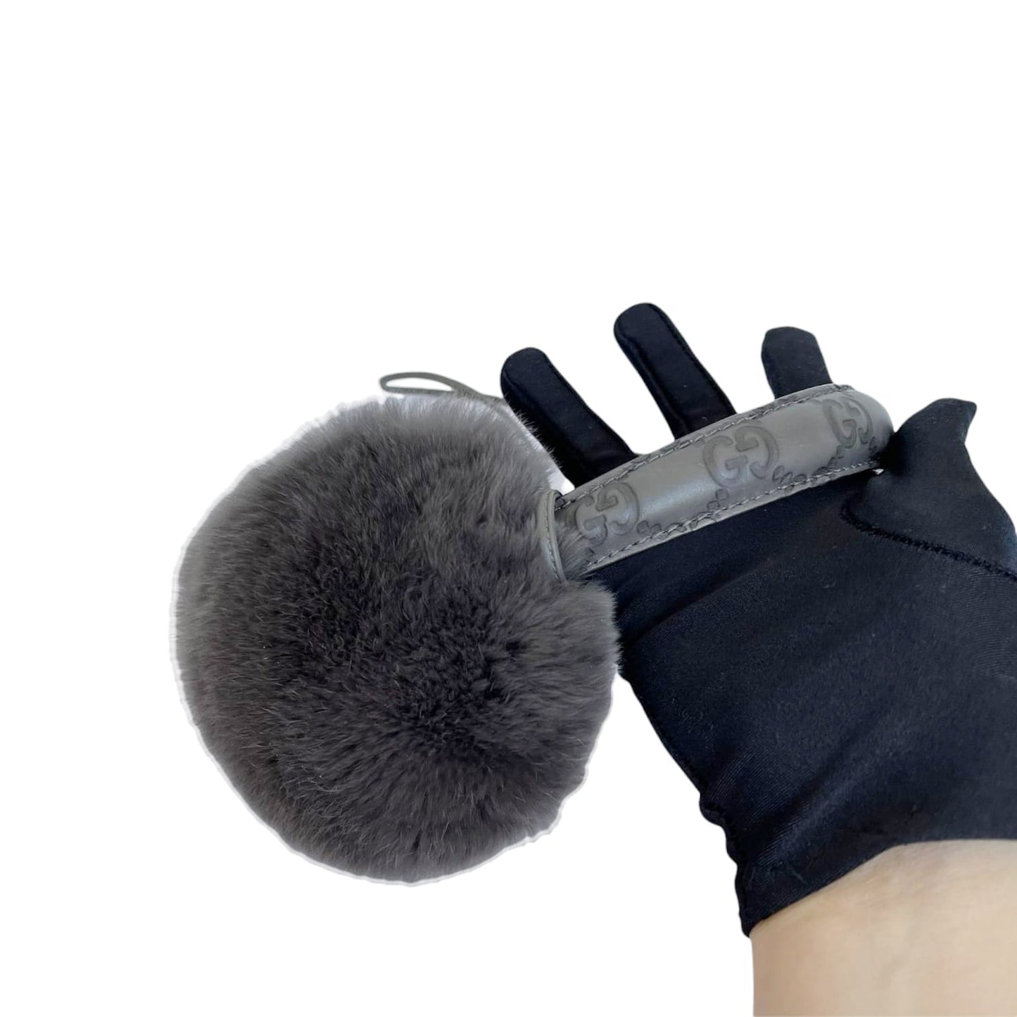Gucci Monogram Fur Unisex Ear Muffs Grey