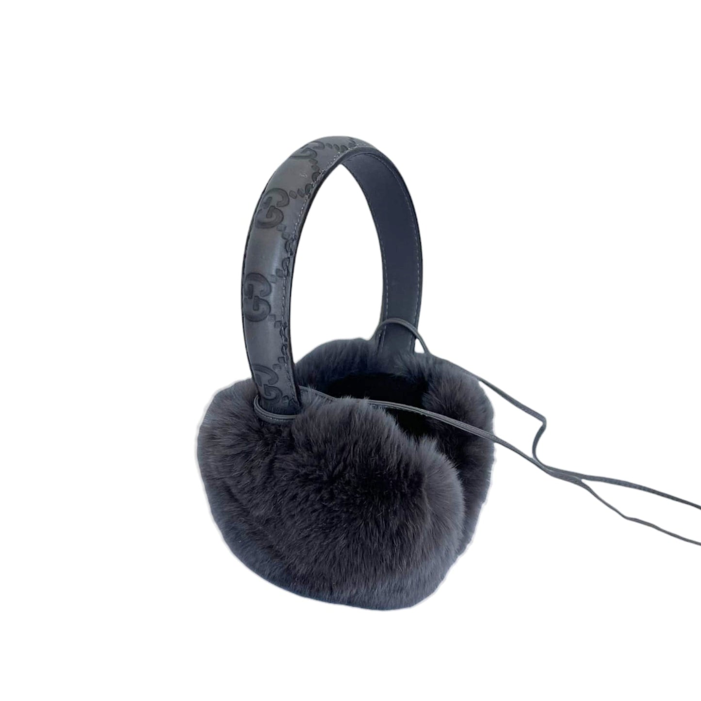 Gucci Monogram Fur Unisex Ear Muffs Grey