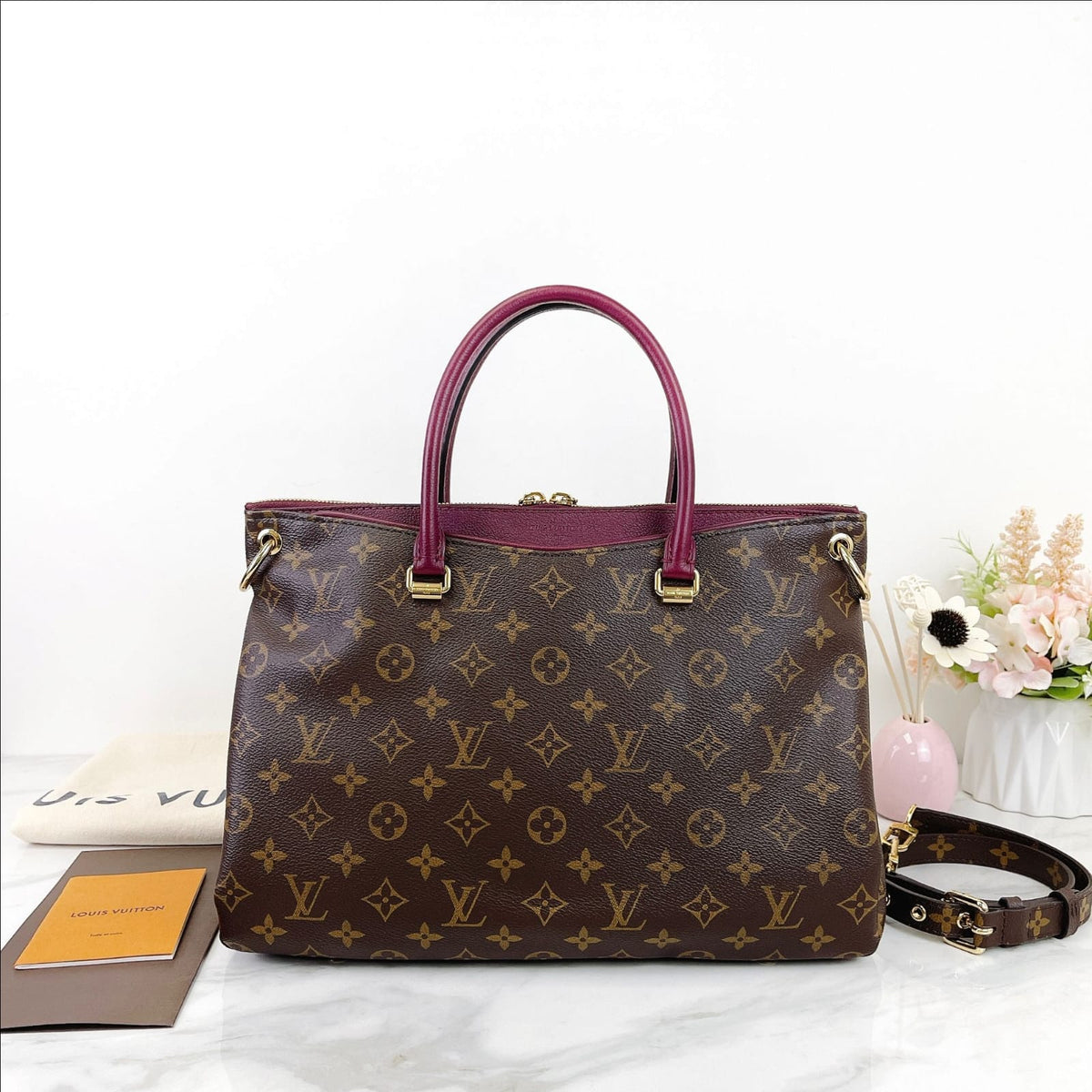Louis-Vuitton MM Pallas Monogram Aurore GHW