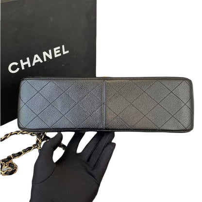 Jumbo Classic Double Flap Caviar Black GHW