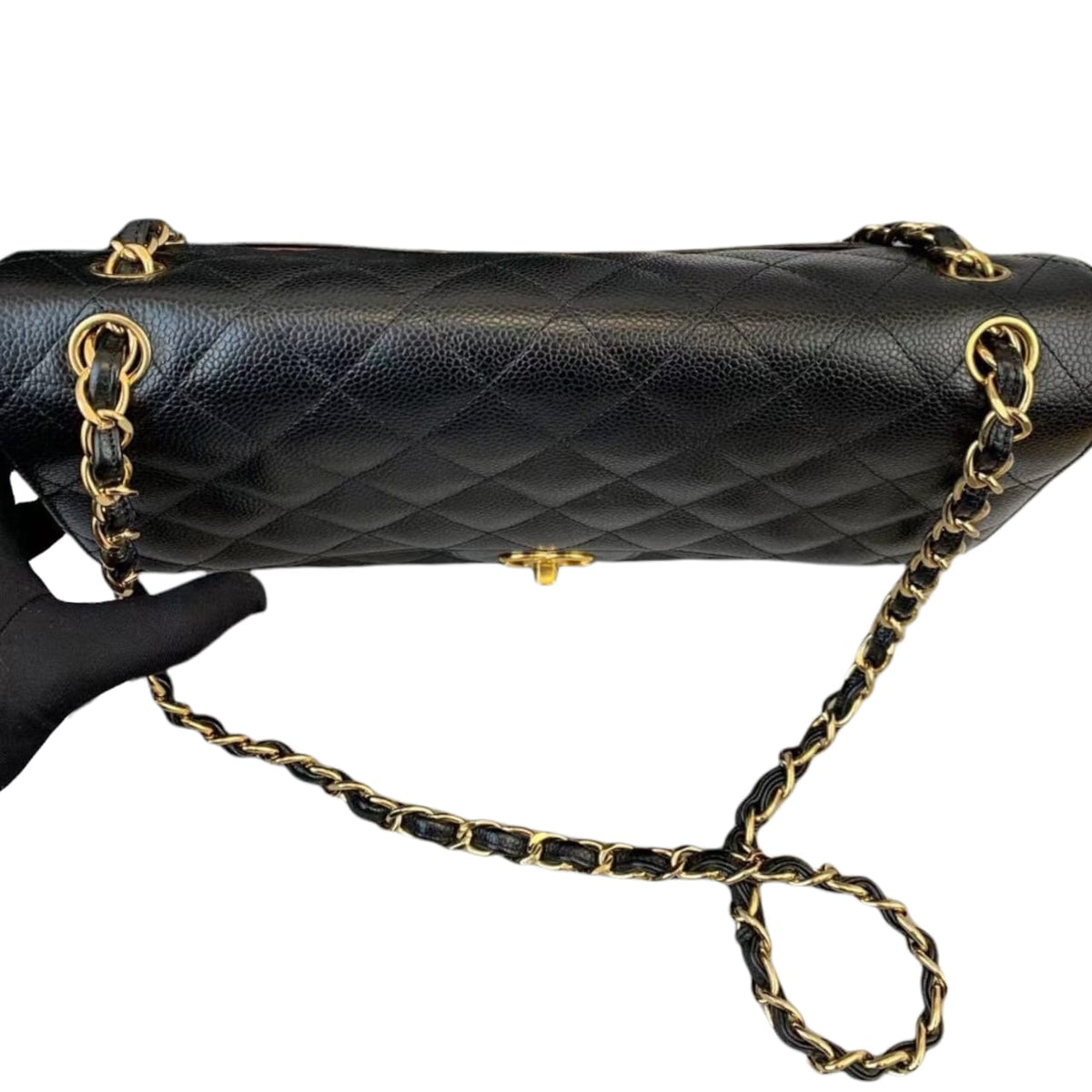 Jumbo Classic Double Flap Caviar Black GHW