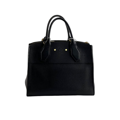 Louis-Vuitton PM City Steamer Calfskin Black GHW