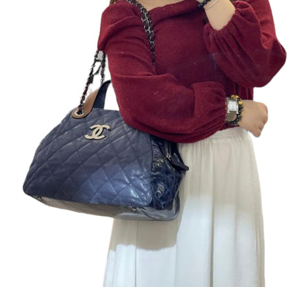 In the Mix Tote Calfskin Navy RHW