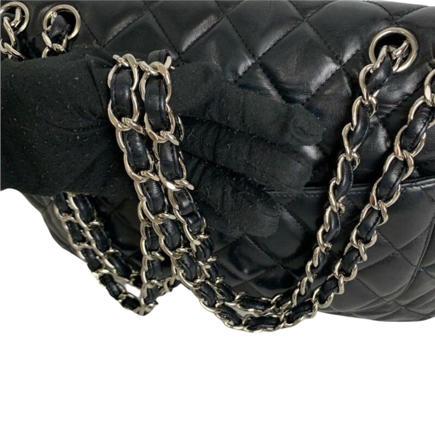 Jumbo Classic Single Flap Quilted Lambskin Black SHW