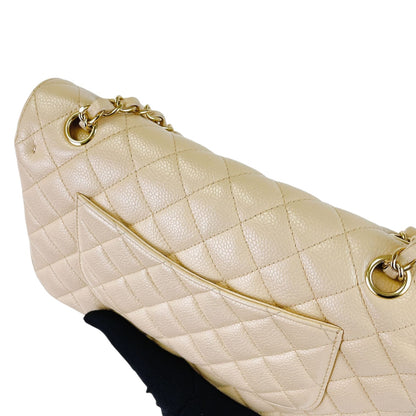 Classic Flap Medium Caviar Beige GHW