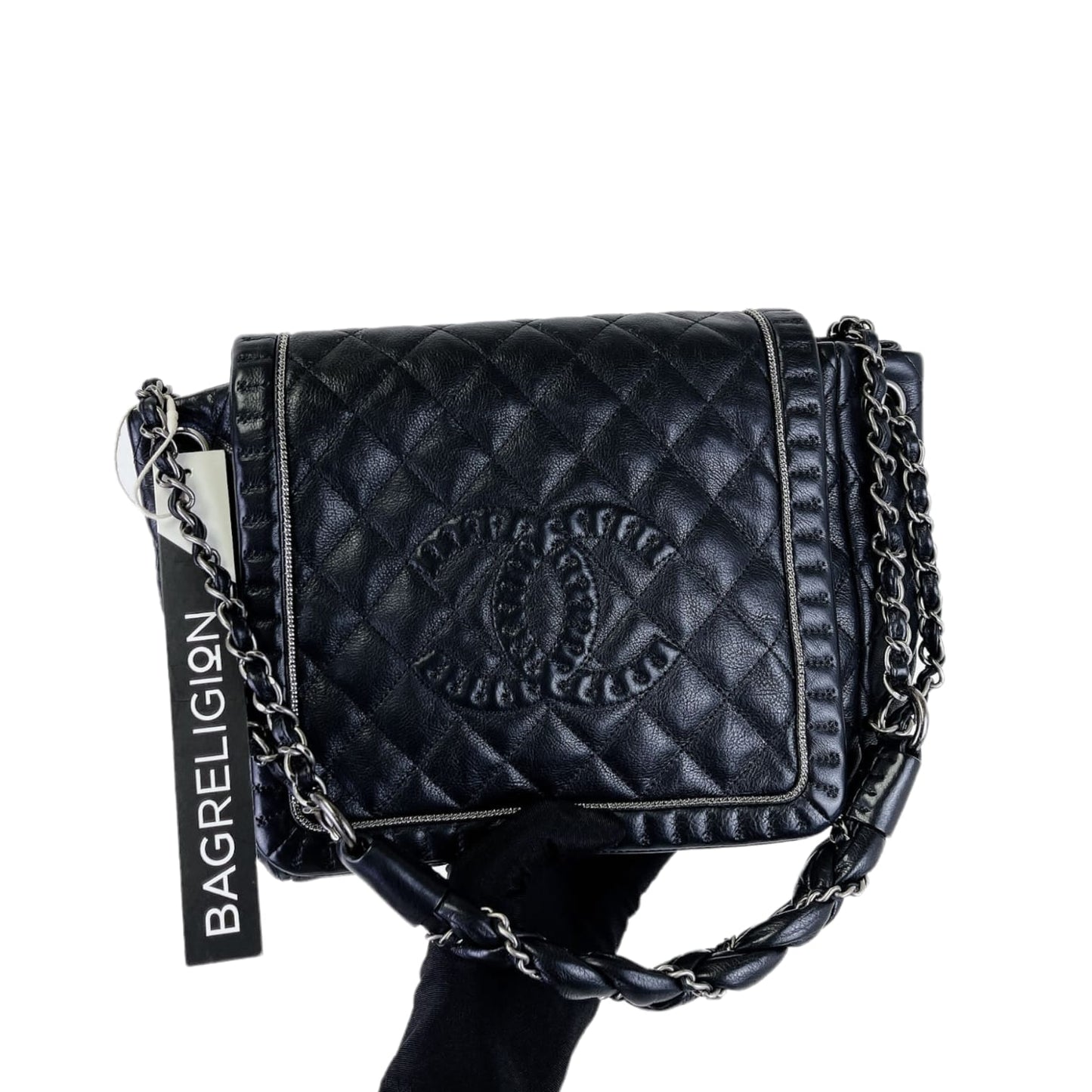 CC Diamond Quilted Flap Black SHW