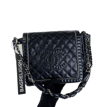 CC Diamond Quilted Flap Black SHW