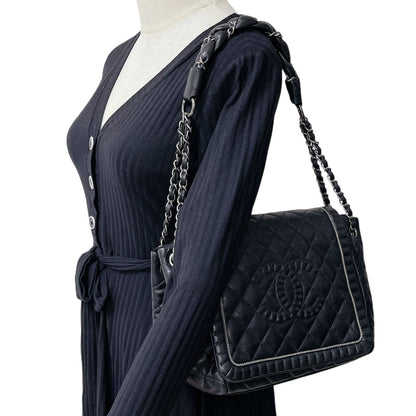 CC Diamond Quilted Flap Black SHW