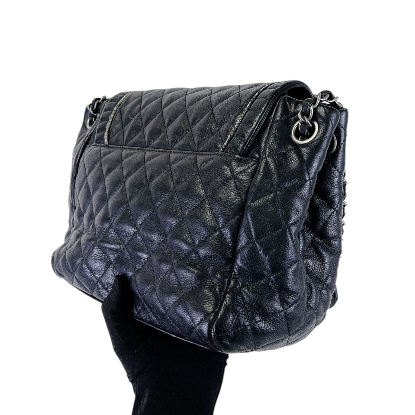CC Diamond Quilted Flap Black SHW