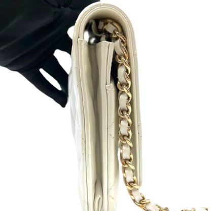 WOC Iridescent Lambskin Quilted White GHW
