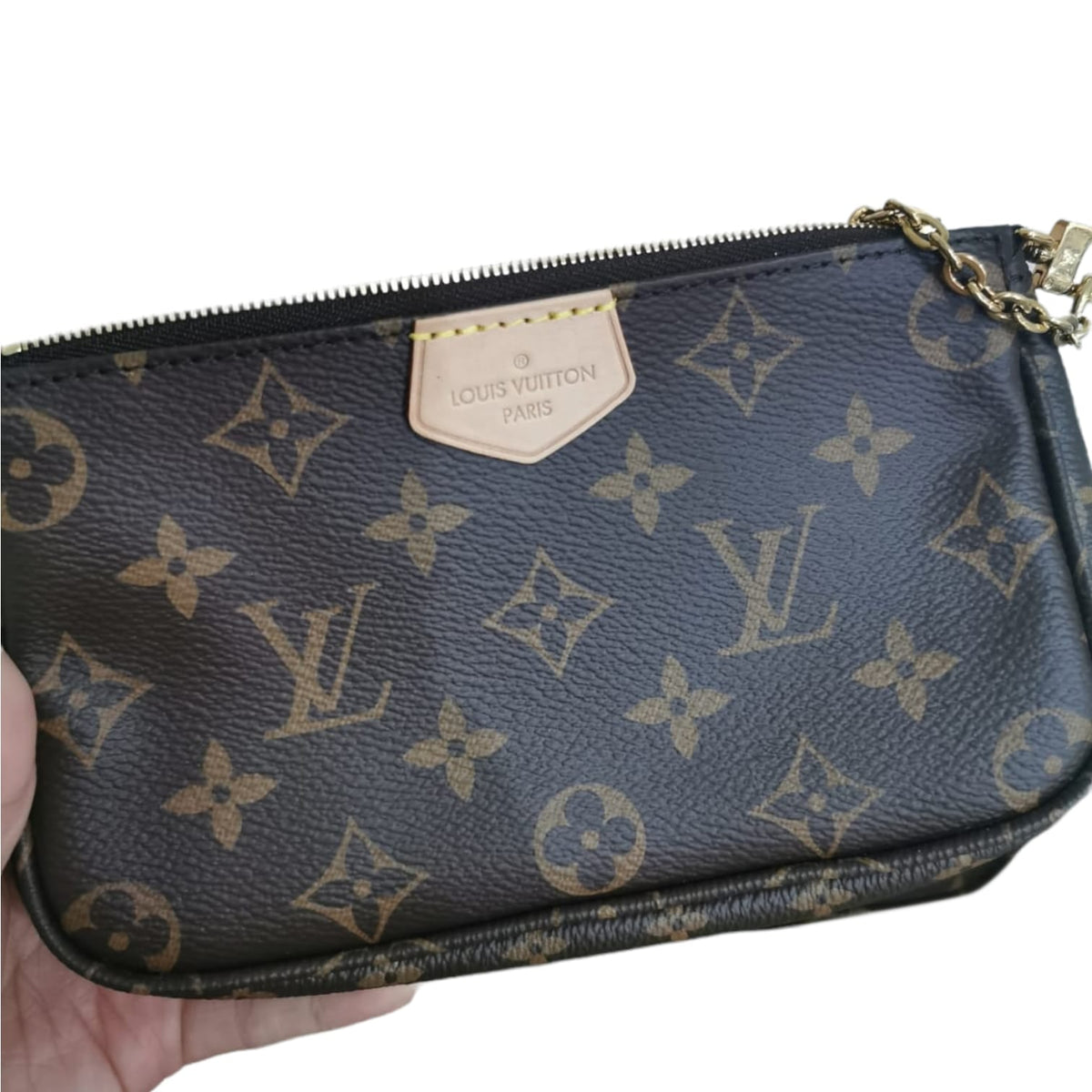 Louis-Vuitton Monogram Multi Pochette Accessoires Khaki GHW