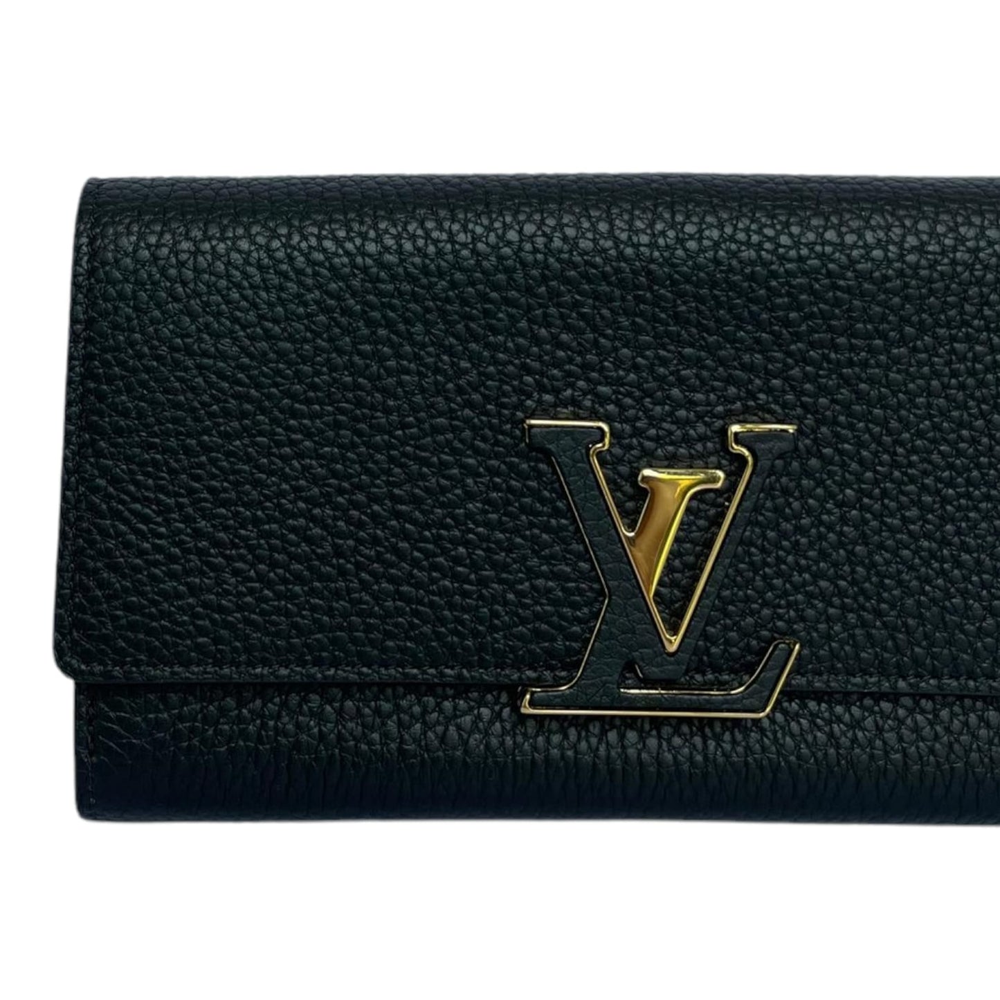 Louis-Vuitton Capucines Wallet Taurillon Black GHW