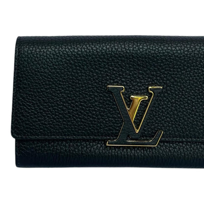 Louis-Vuitton Capucines Wallet Taurillon Black GHW
