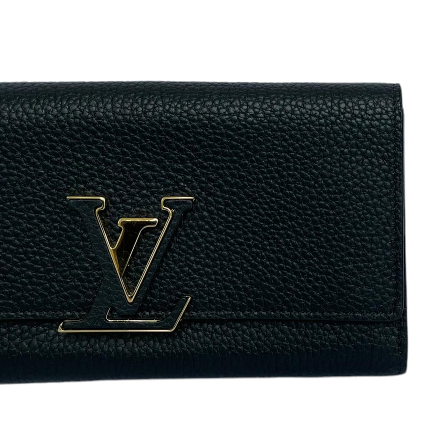 Louis-Vuitton Capucines Wallet Taurillon Black GHW