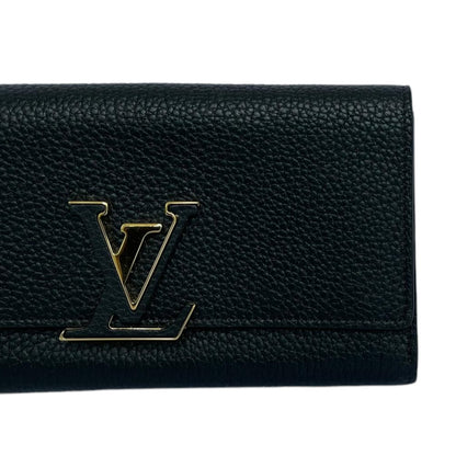 Louis-Vuitton Capucines Wallet Taurillon Black GHW