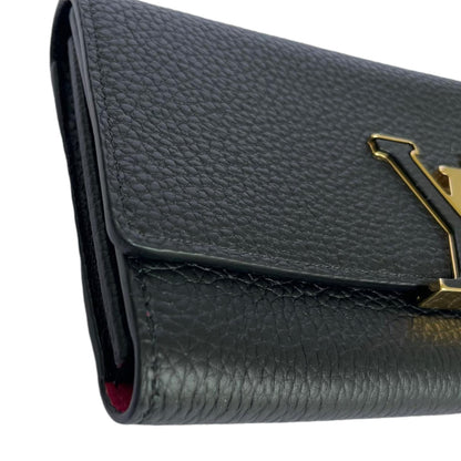Louis-Vuitton Capucines Wallet Taurillon Black GHW