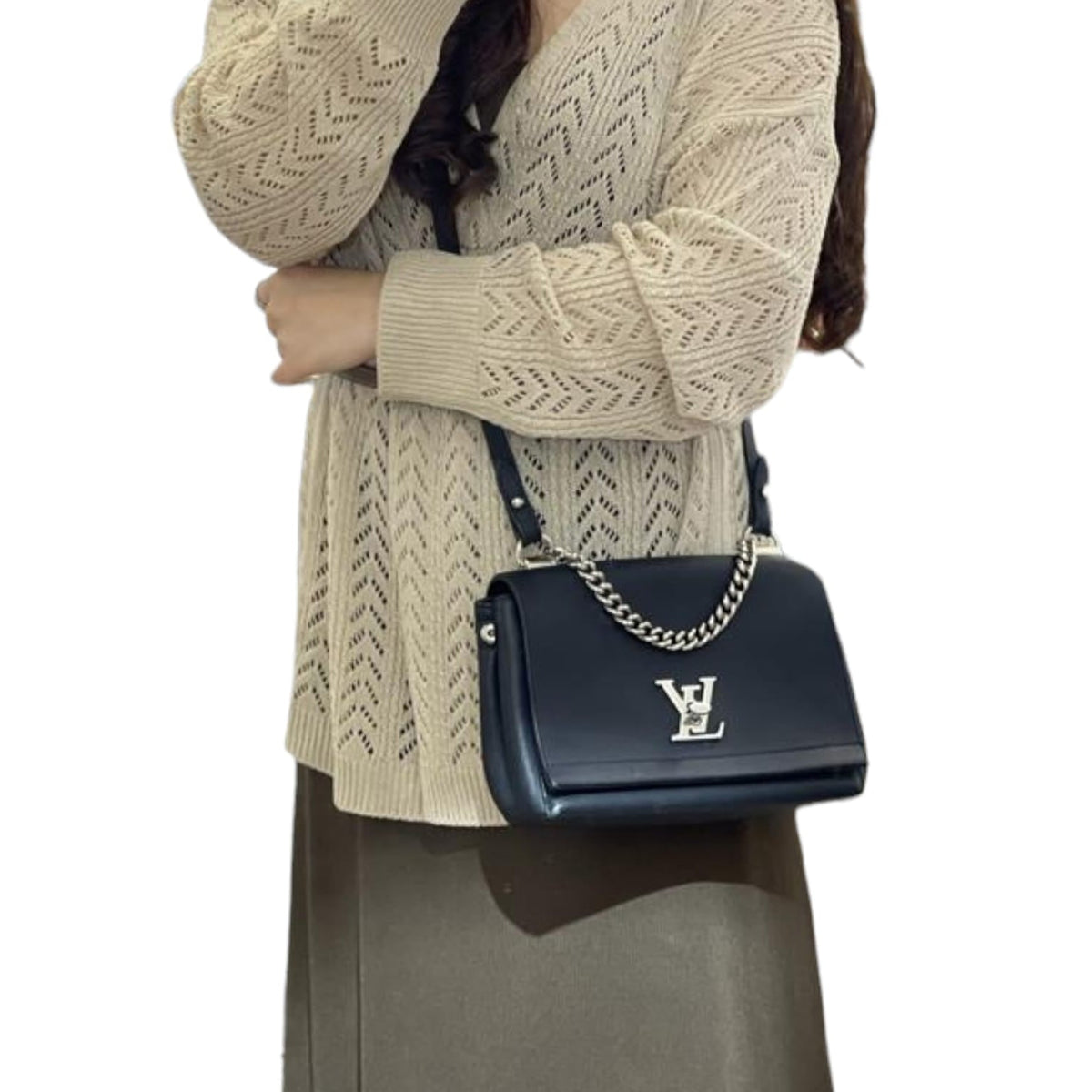Louis-Vuitton BB Lockme II Calfskin Black SHW