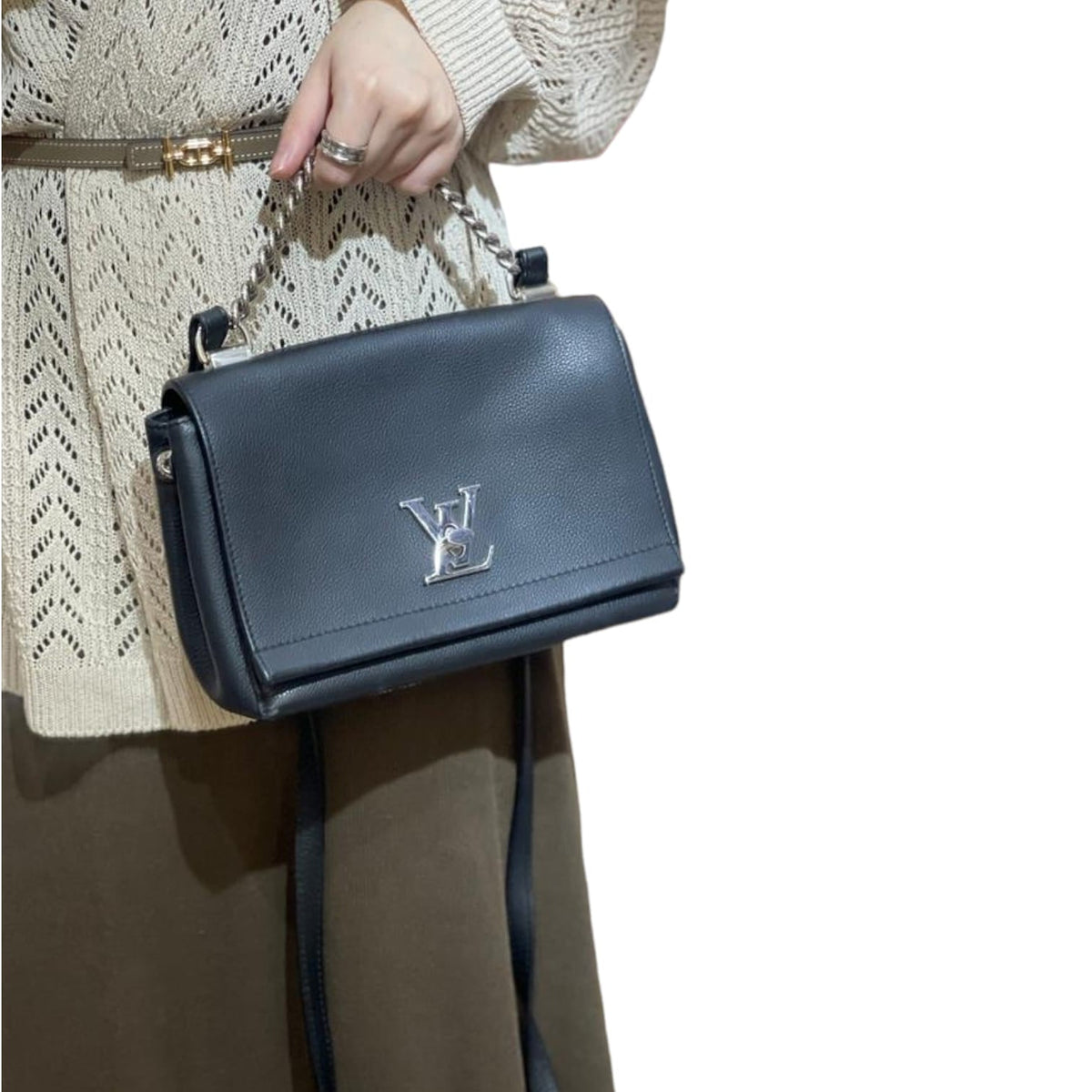 Louis-Vuitton BB Lockme II Calfskin Black SHW