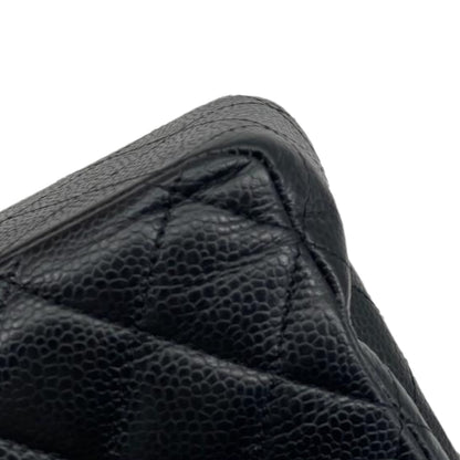 Medium Classic Double Flap Caviar Black SHW
