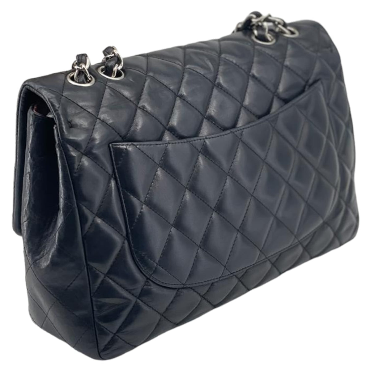 Jumbo Classic Single Flap Lambskin Black SHW