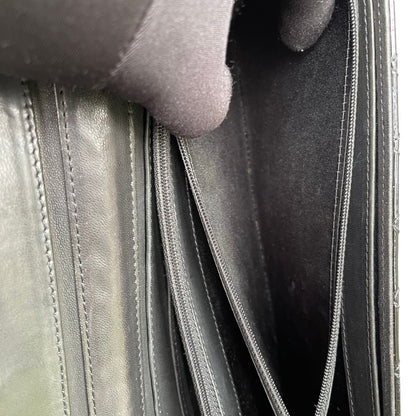 Brilliant Wallet on Chain Clutch East West Patent Black SHW