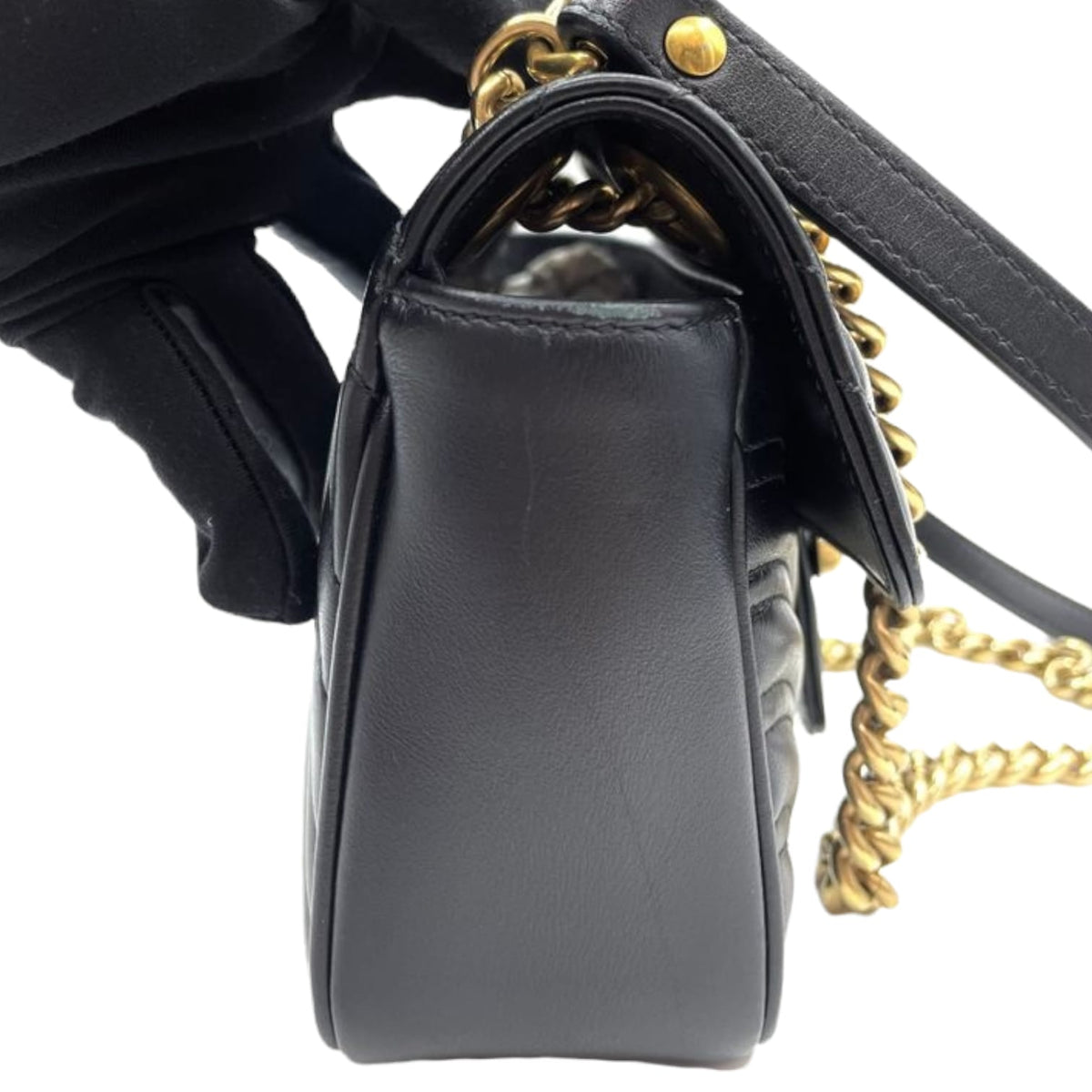 Gucci Mini Marmont Matelassé Leather Black GHW