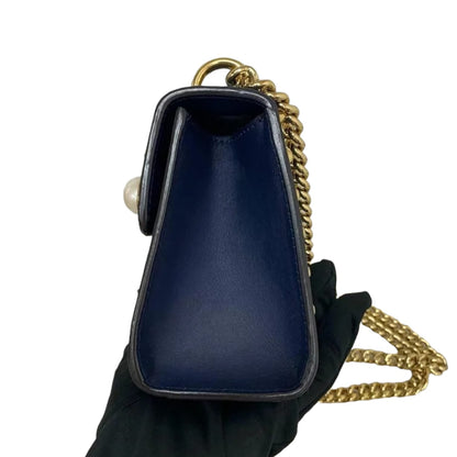 Gucci Small Studded Padlock Dark Blue GHW