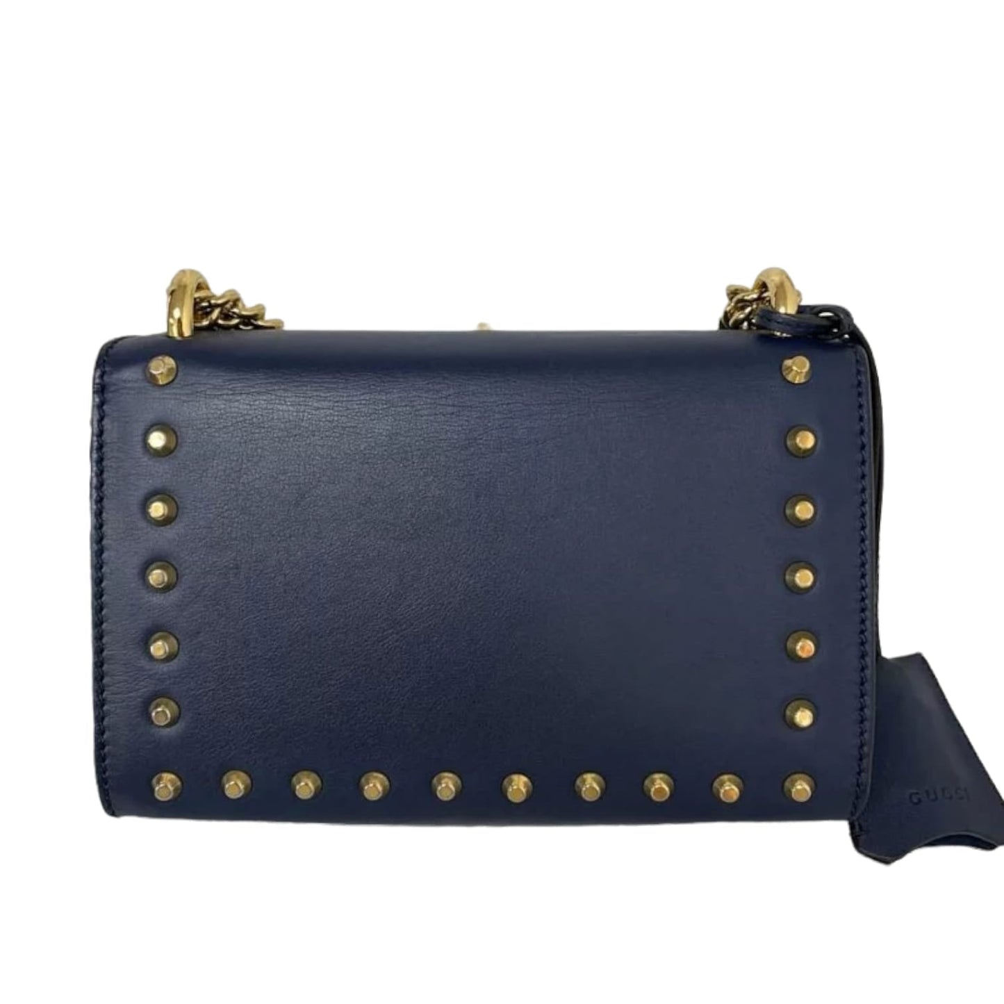 Gucci Small Studded Padlock Dark Blue GHW