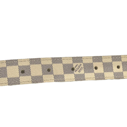 Louis-Vuitton Mini 25mm Belt in Damier Azur GHW