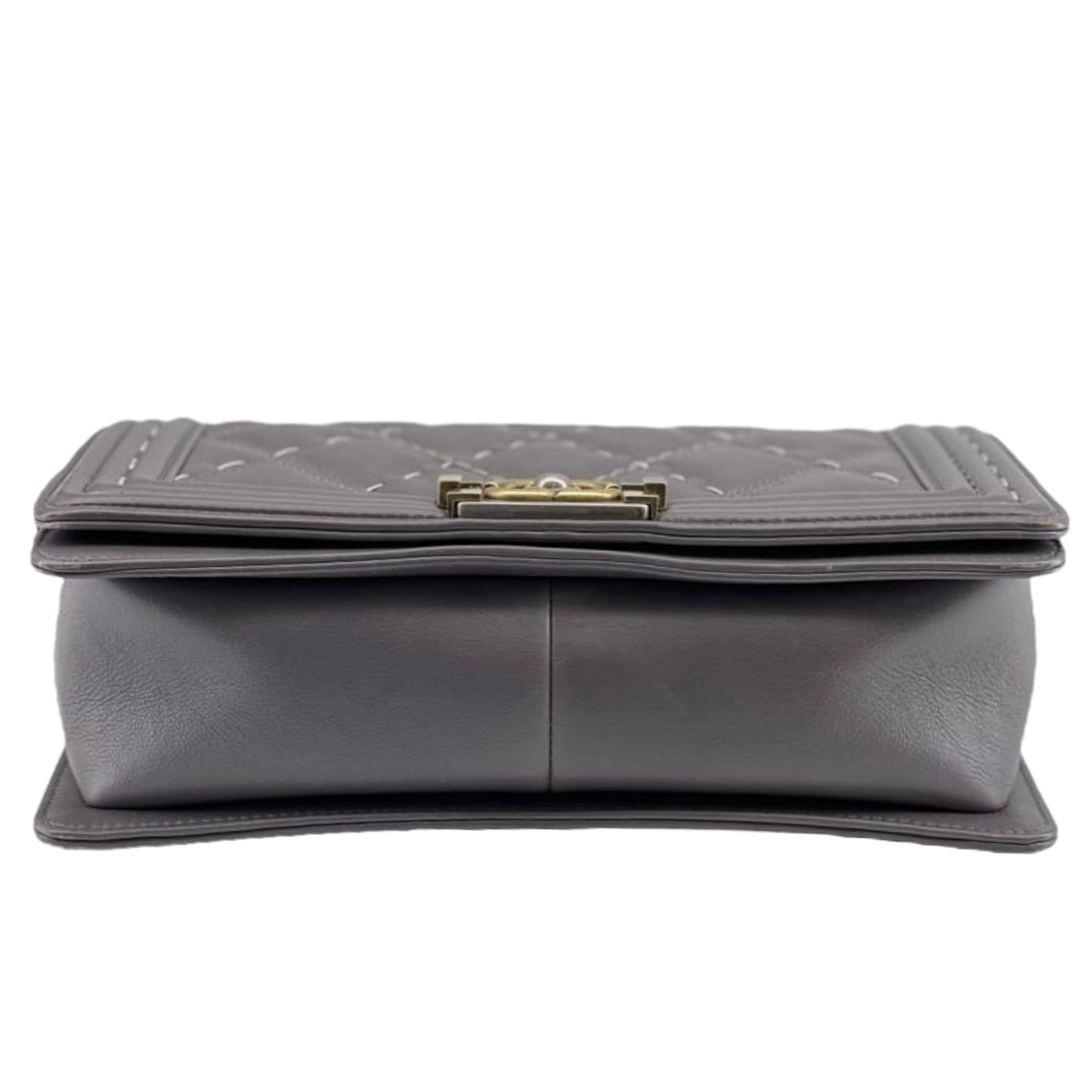 Old Medium Boy Double Stitched Calfskin Grey MHW