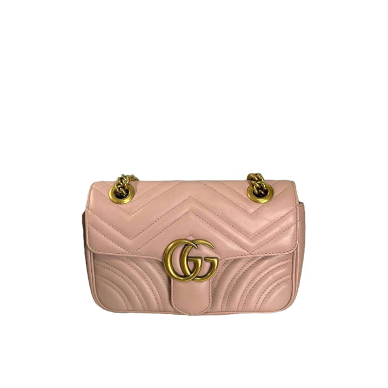 Gucci Mini Marmont Matelassé Leather Pink GHW