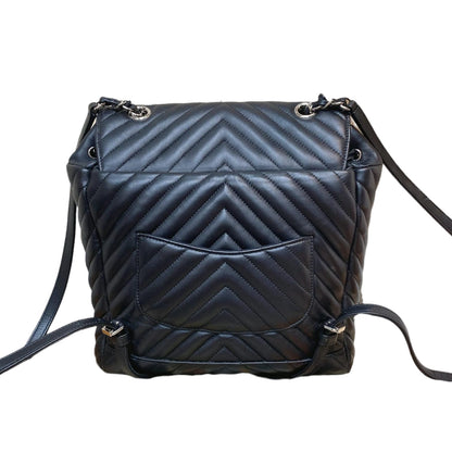 Medium Urban Spirit Backpack Chevron Lambskin Black SHW