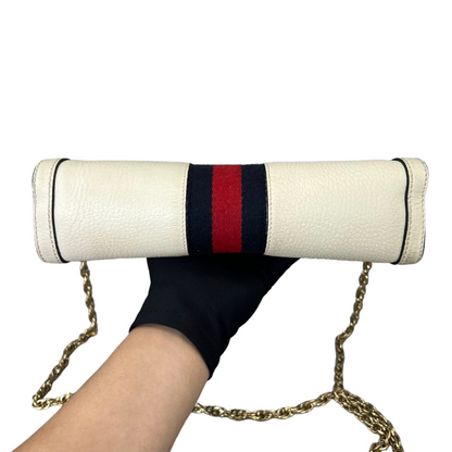 Gucci Ophidia Small Textured Calfskin White Shoulder Bag GHW
