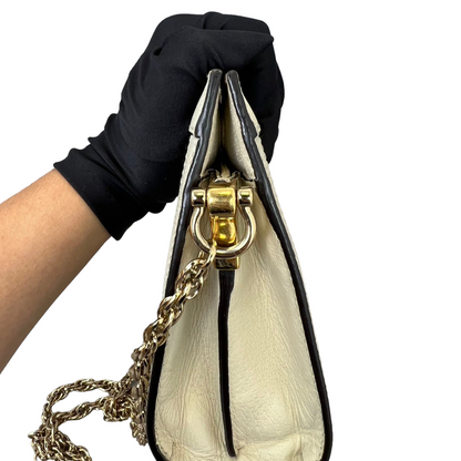 Gucci Ophidia Small Textured Calfskin White Shoulder Bag GHW
