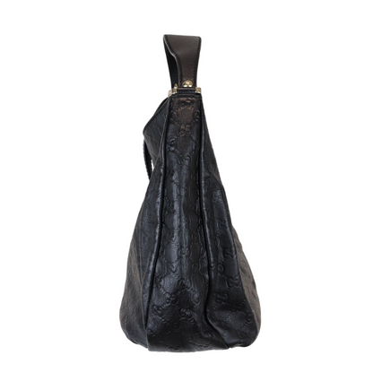 Gucci Guccissima New Ladies Web Hobo Black GHW
