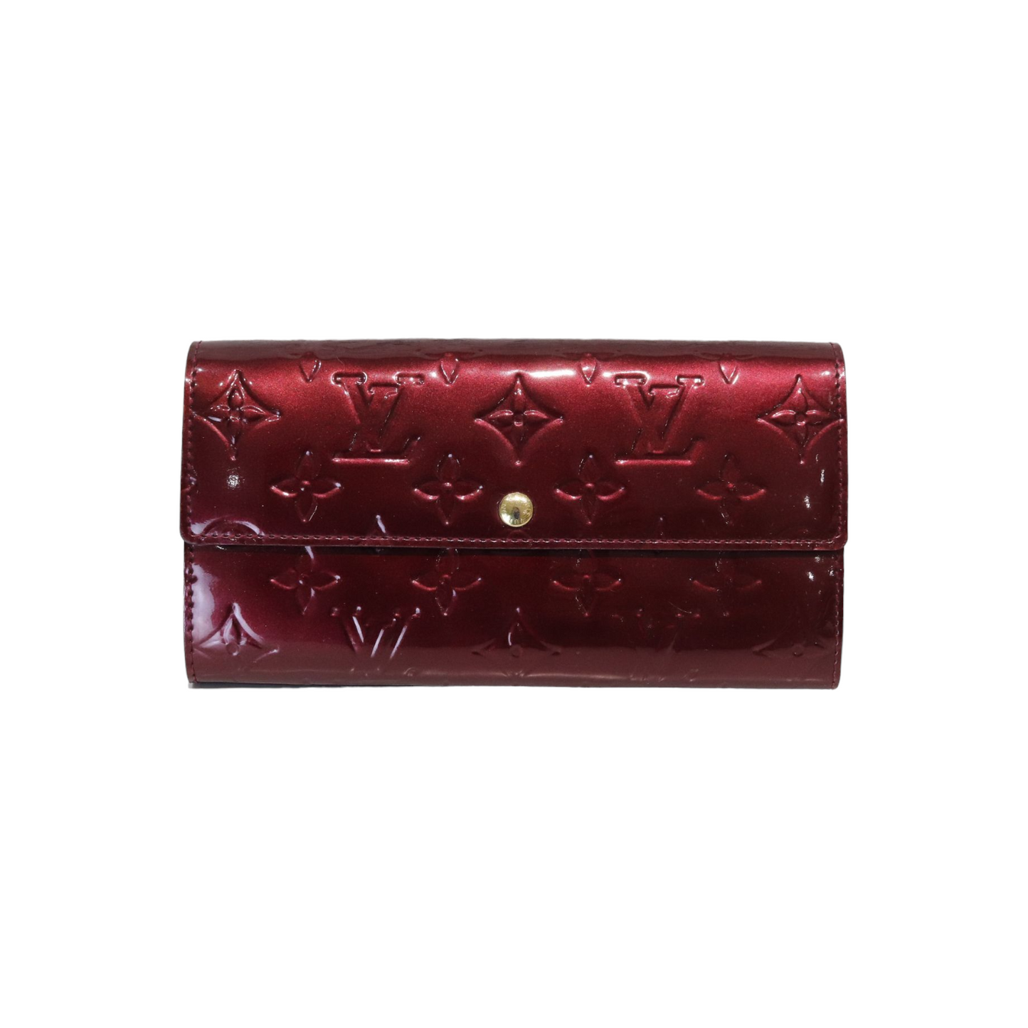 Louis-Vuitton Sarah Wallet Purple Vernis GHW