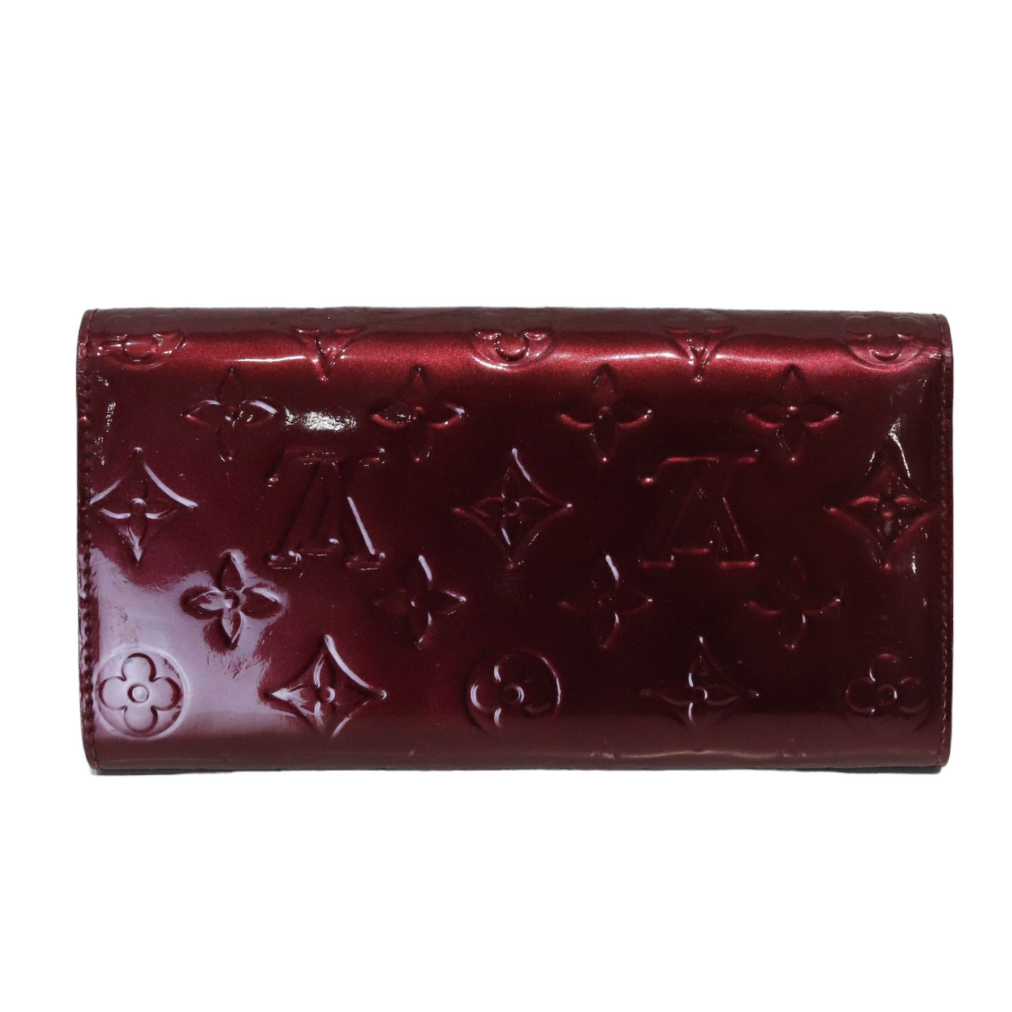 Louis-Vuitton Sarah Wallet Purple Vernis GHW